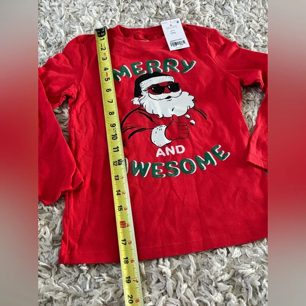 TCP New Red Santa Kids Shirt Christmas Boys Sz 4T